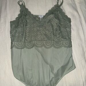 Rue21 Olive Green Lace Bodysuit